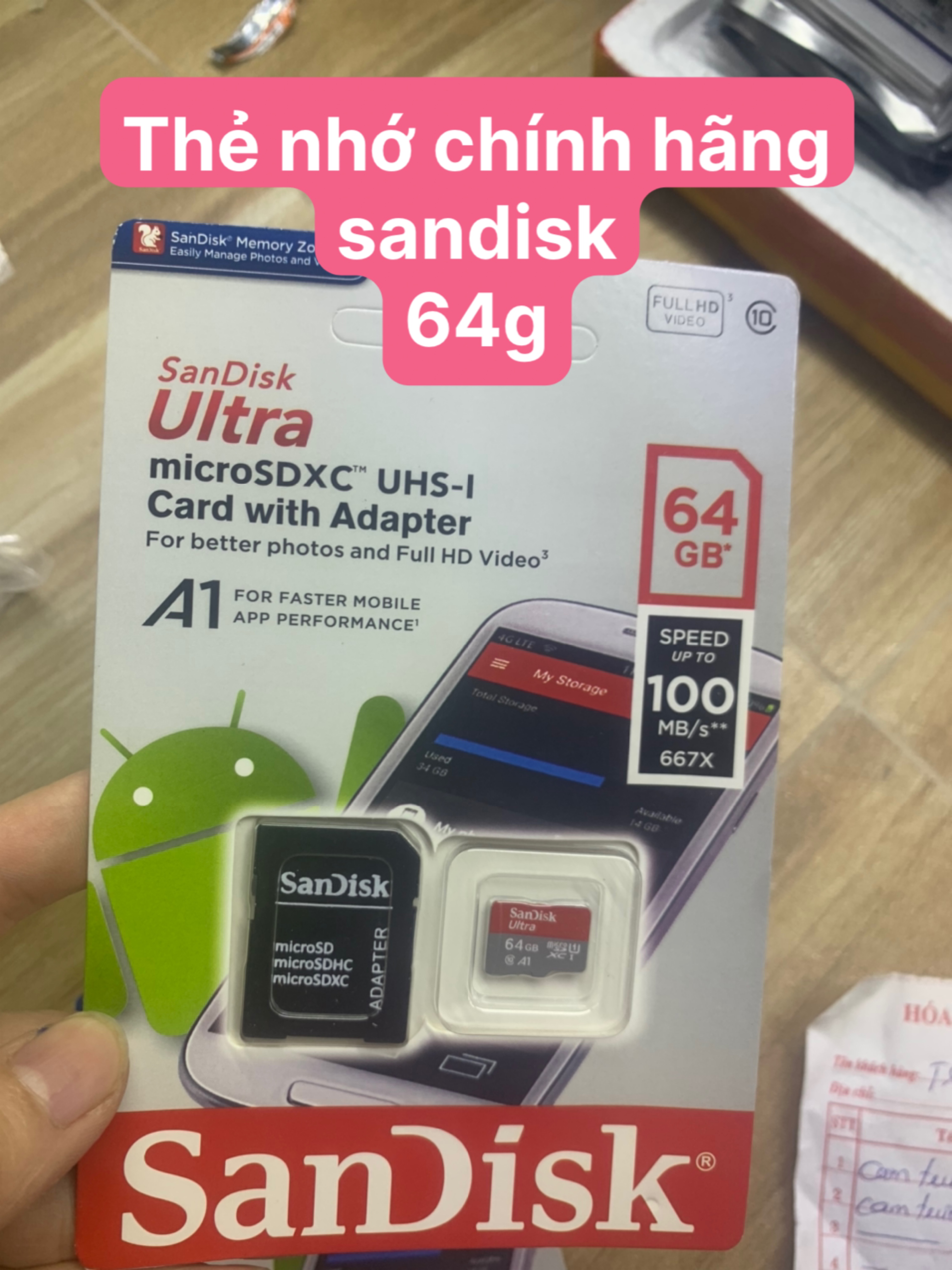 Thẻ Nhớ Tốc Độ Cao Sandisk 64Gb 32Gb16Gb8Gb Dùng Điện Thoại Máy Ảnh -(  Class 10 Ultra 667X 100Mbs ) Có Bảo Hành - Mixasale