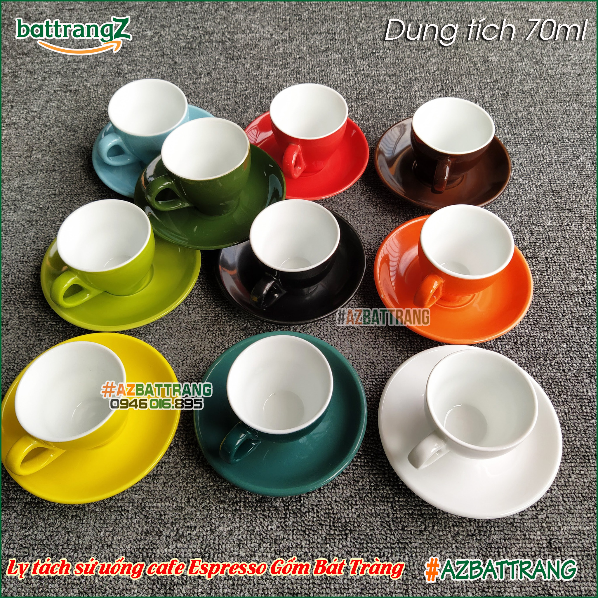[70ml] Ly sứ uống cafe Espresso Gốm sứ cao cấp Bát Tràng