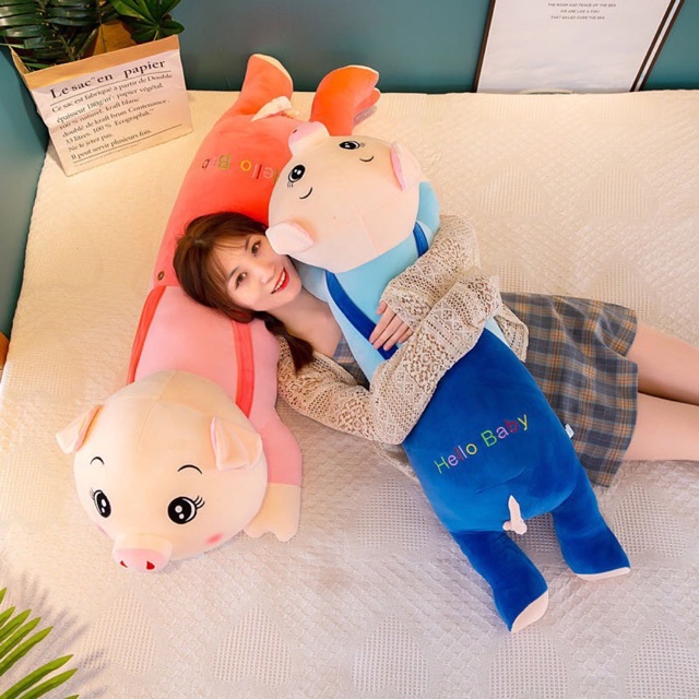Gấu bông ôm cho bé hình ngộ nghĩnh heo yếm