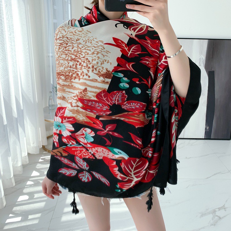 Khăn Choàng BOHO Đi Biển - Khăn Choàng Thổ Cẩm Vintage