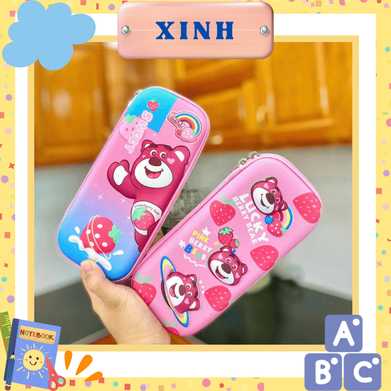 Bóp viết, hộp đựng bút ngăn to 3D cho học sinh