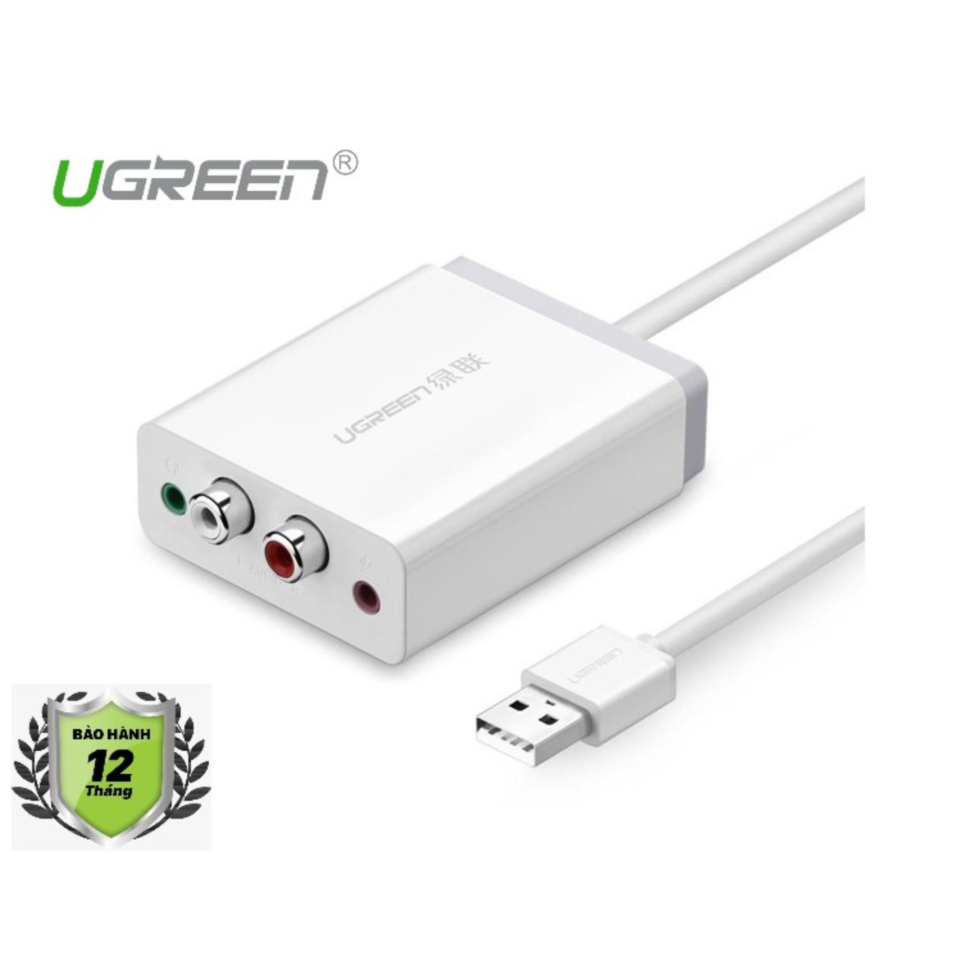 Cáp chuyển USB 2.0 sang AV 3.5mm Ugreen 30521 (Trắng)