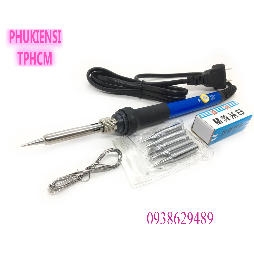 Combo mỏ hàn 936 + 5 mũi hàn + thiếc + nhựa thông
