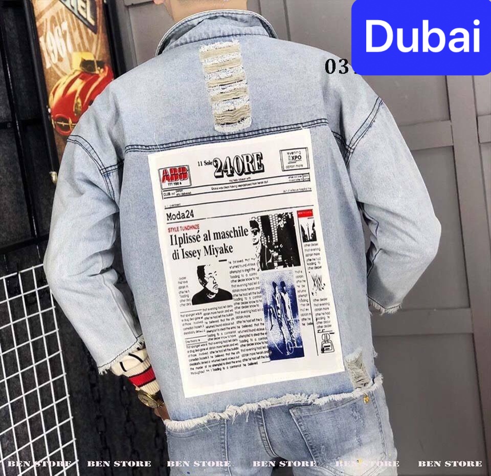 ÁO KHOÁC JEAN NAM NỮ UNISEX CHẤT BÒ TỜ BÁO CAO CẤP ULLZANG SEOUL HÀN QUỐC - DUBAI FASHION