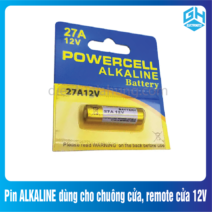 {1 viên}Pin ALKALINE dùng cho chuông cửa, remote cửa 12V
