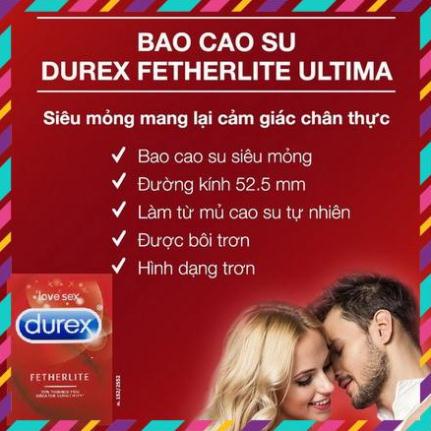 [Chính Hãng]  Bao cao su Durex Fetherlite chính hãng Úc - Hộp 30 chiếc