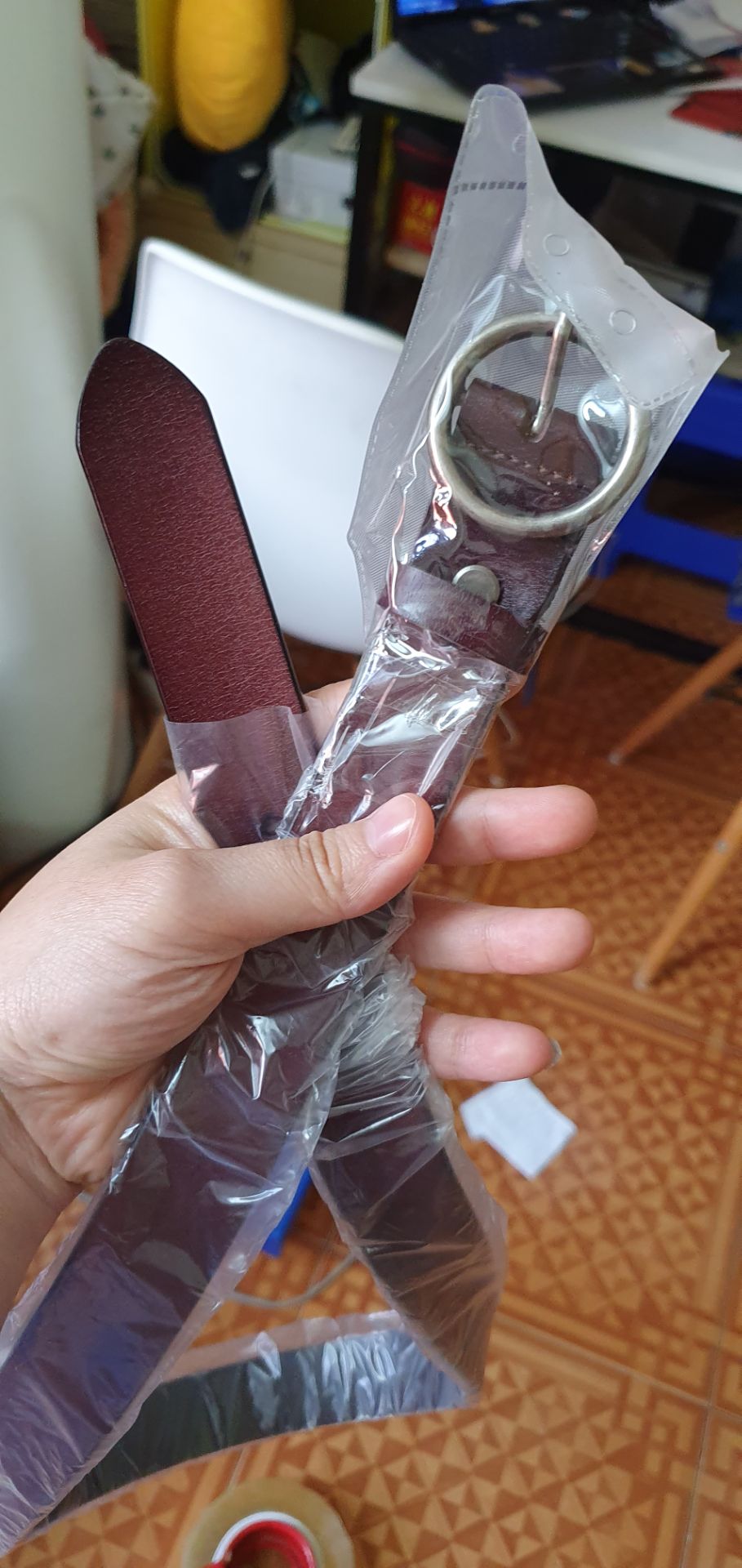 Thắt lưng, dây nịt nữ, da thật, khóa tròn kim loại (Có ảnh thật) W02
