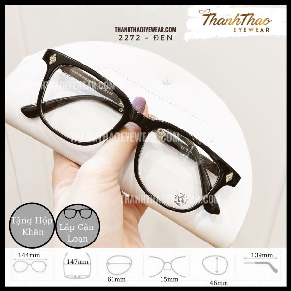 Giá bán Mắt Kính Cận Dáng Vuông Bản To 2272  Unisex Nam Nữ Hottrend 2021 - Thanhthao Eyewear