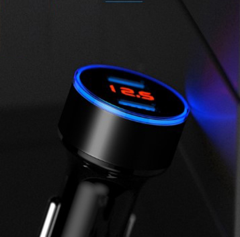 Tẩu sạc ô tô 2 cổng usb Rosh làm bằng kim loại sơn tĩnh điện cao cấp, sạc điện thoại trên xe hơi