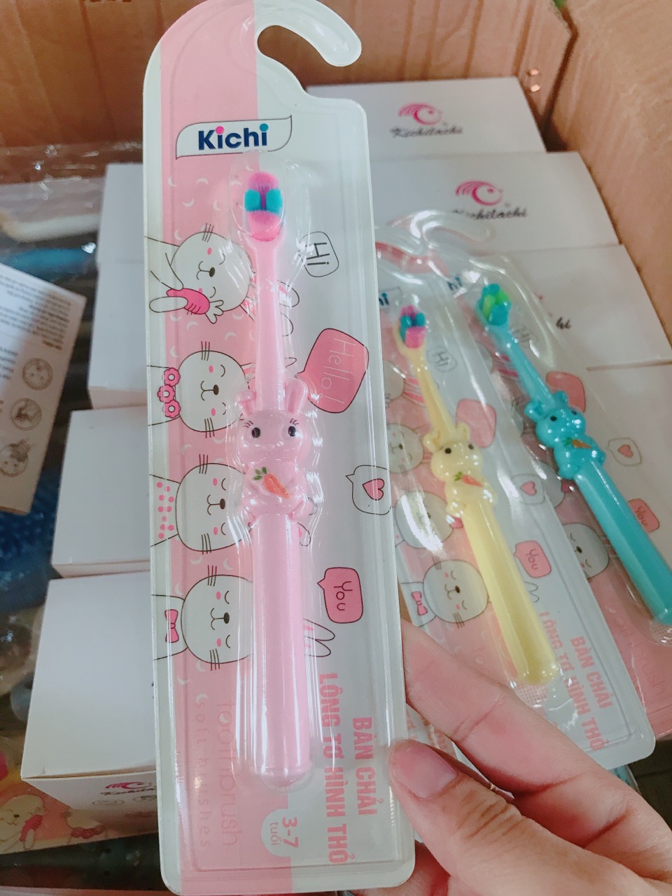 Bàn chải đánh răng trẻ em sợi tơ Kichi siêu mềm
