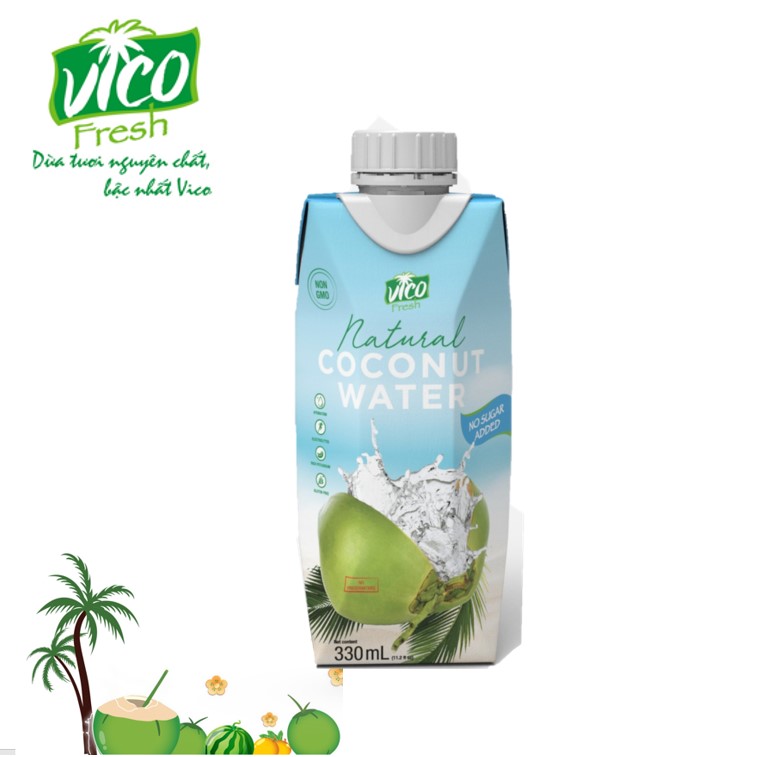 Combo 2 hộp 330ml Nước dừa Natural Vico Fresh