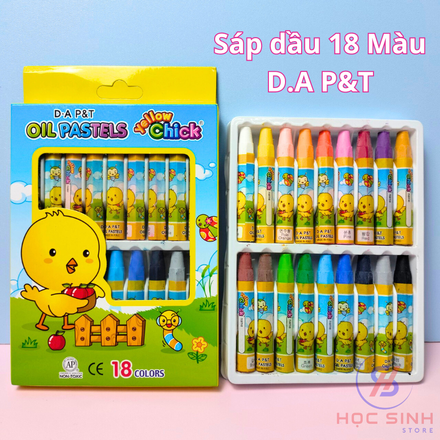 Hộp 18 Màu Sáp Dầu Con Gà D.A P&T Hàn Quốc