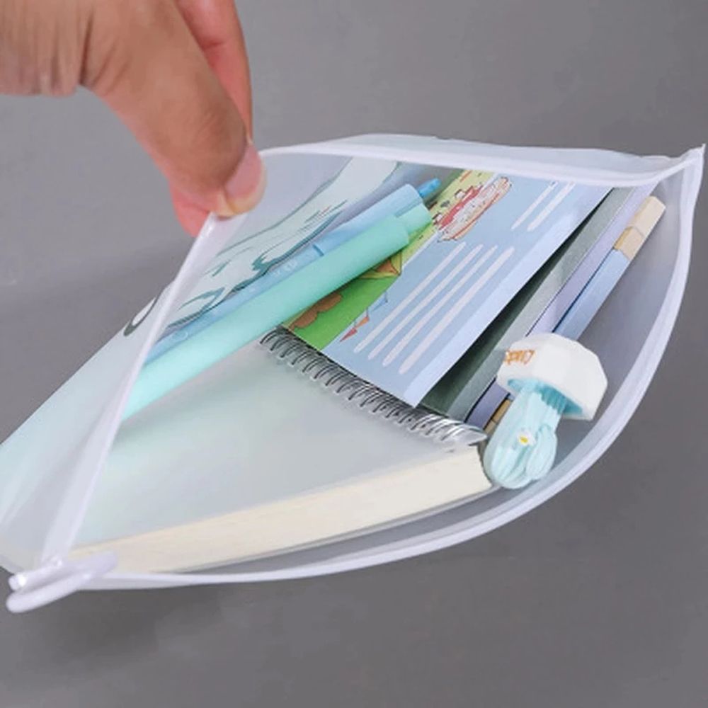 MMLUCK Novelty Cute Rabbit Pen Case Test Paper Folder Transparent Document Bag Learning Stationery Office Supplies File Folder Bear File Bag Pencil Case File Storage Bag