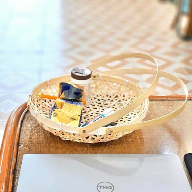Rổ tre có quay cầm đẹp