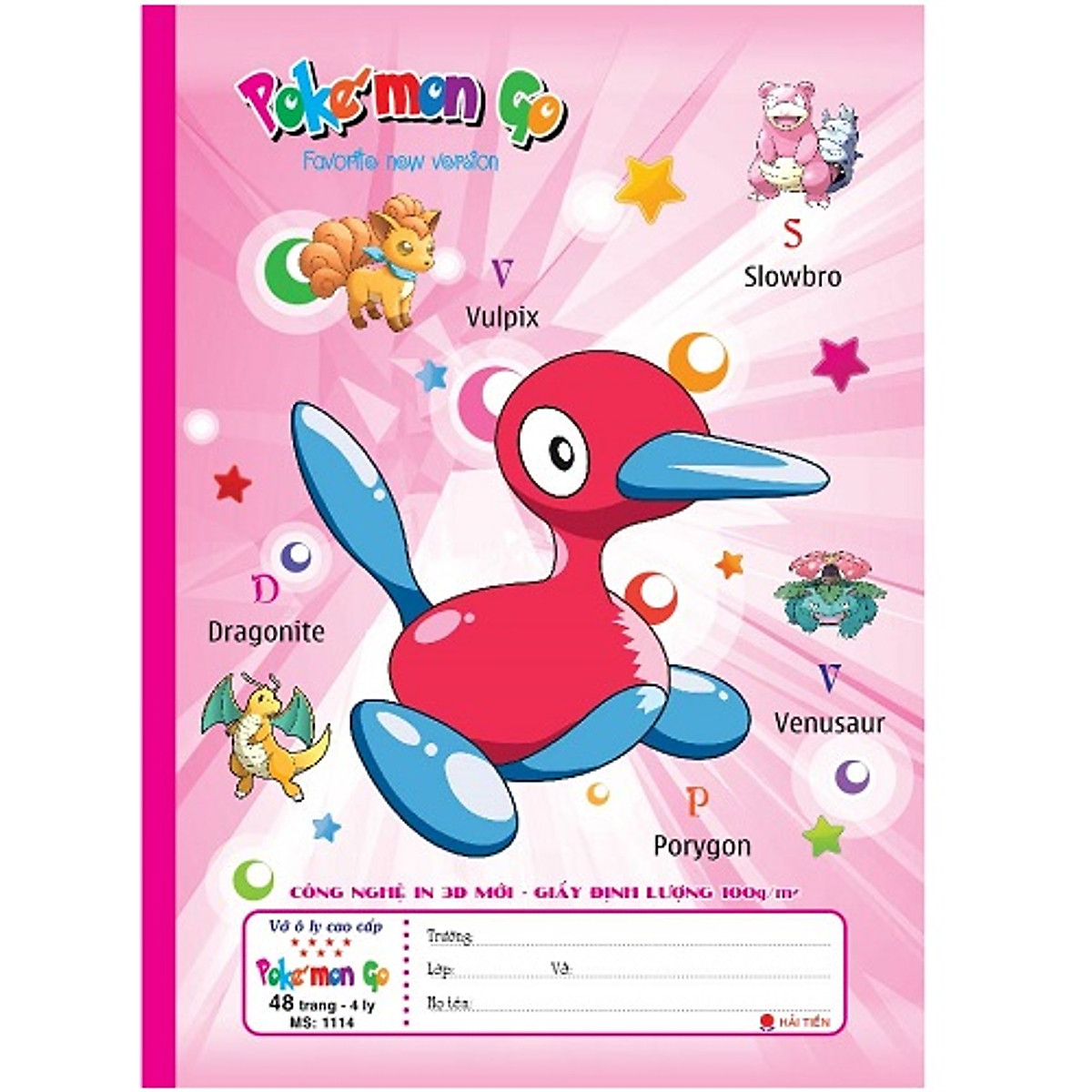[Mẫu mới 2021] Lốc 10 vở 4 ôly Pokemon 48 trang 1114