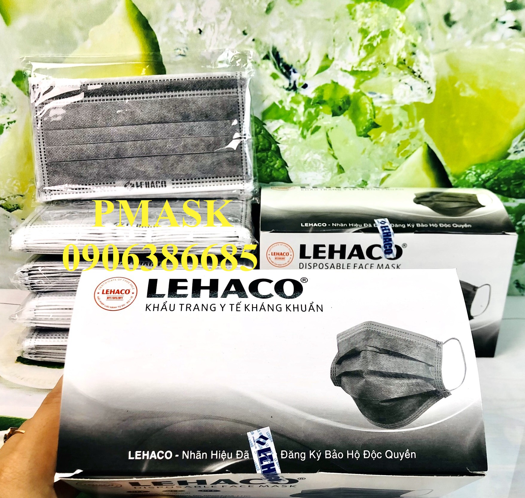 Khẩu trang 4 Lớp Lehaco Xám