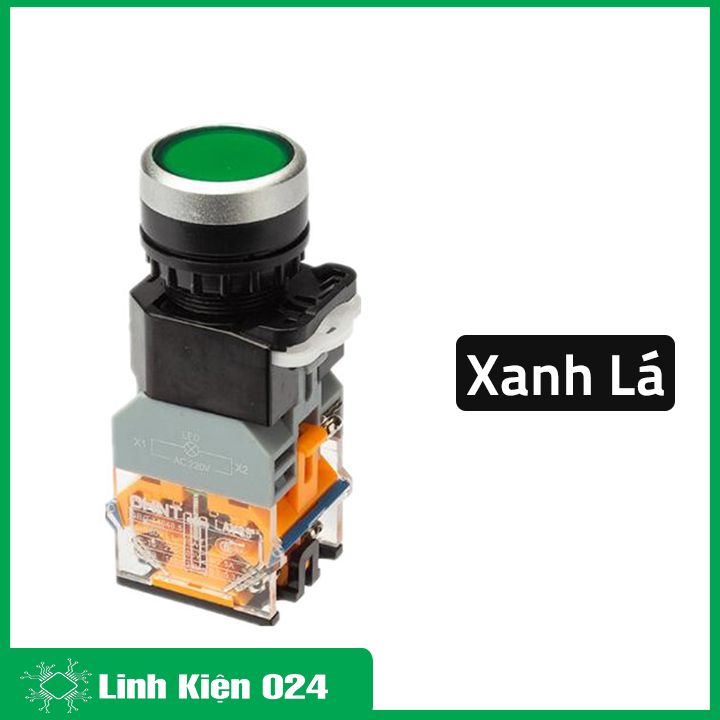 Nút nhấn đề nhả có đèn la38 380v 10a 2 thường đóng