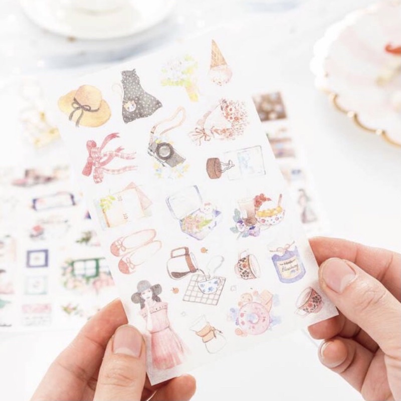 Sticker hình dán đồ dùng nhà bếp trang trí sổ Bullet Journal