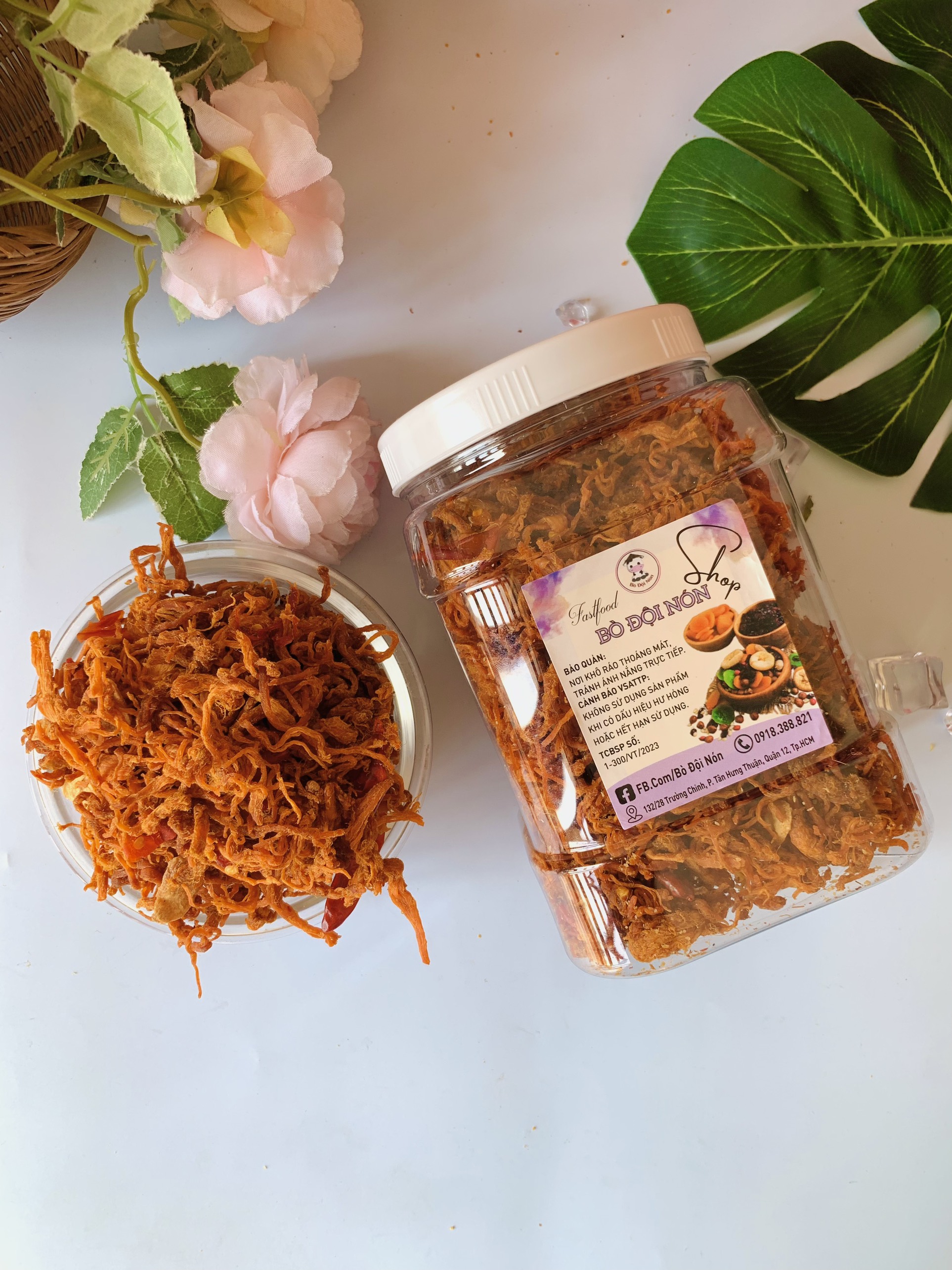 500g KHÔ GÀ CHÁY TÓI BÒ ĐỘI NÓN