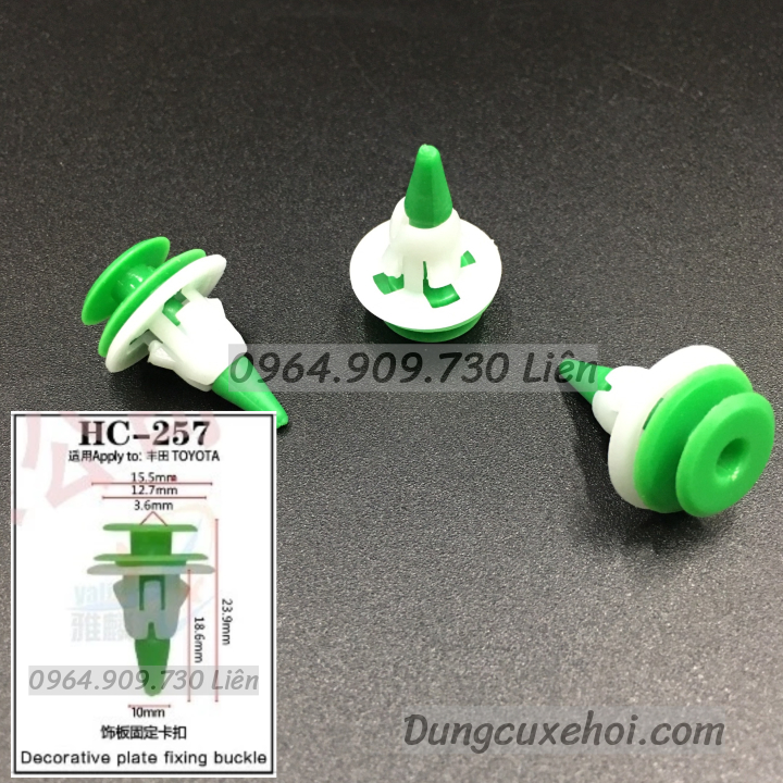 Bộ 20 đinh tán , chốt vít nở vit Nhựa Loại 1 cho xe hơi ôtô toyota Nhựa Nylon Polyme AHC257