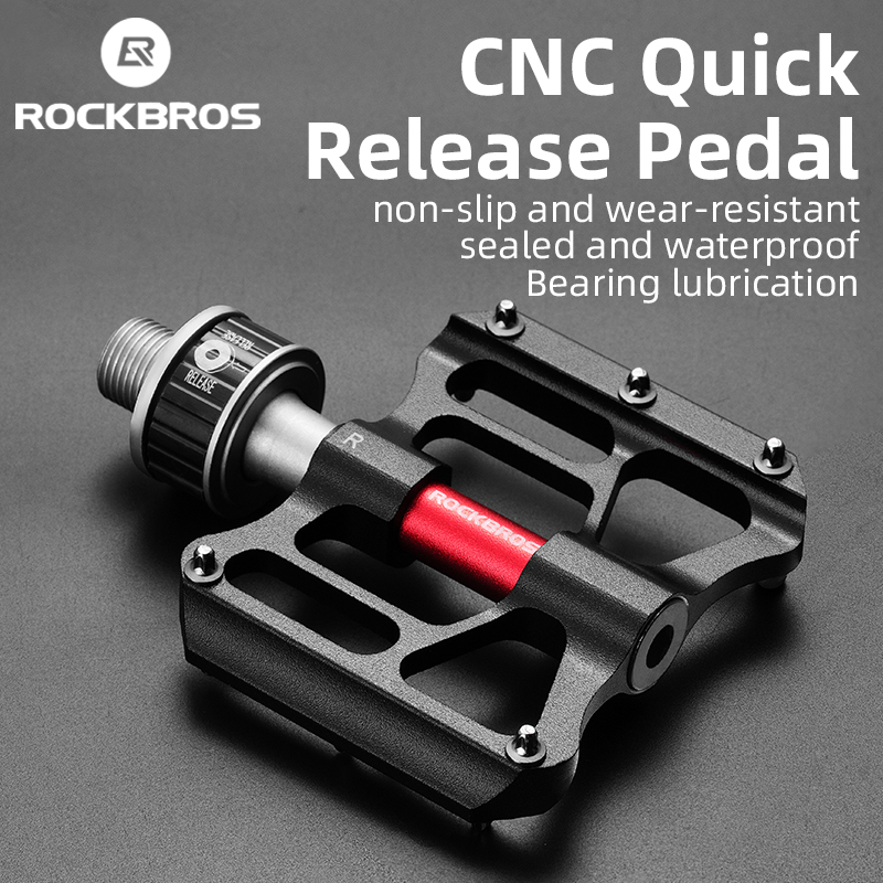 ROCKBROS Bàn đạp xe đạp hợp kim nhôm siêu nhẹ Giải phóng nhanh Bàn đạp MTB CNC chống trượt Chrome Molybdenum Xe đạp đường bộ Bàn đạp nền tảng rộng Bàn đạp phần xe đạp