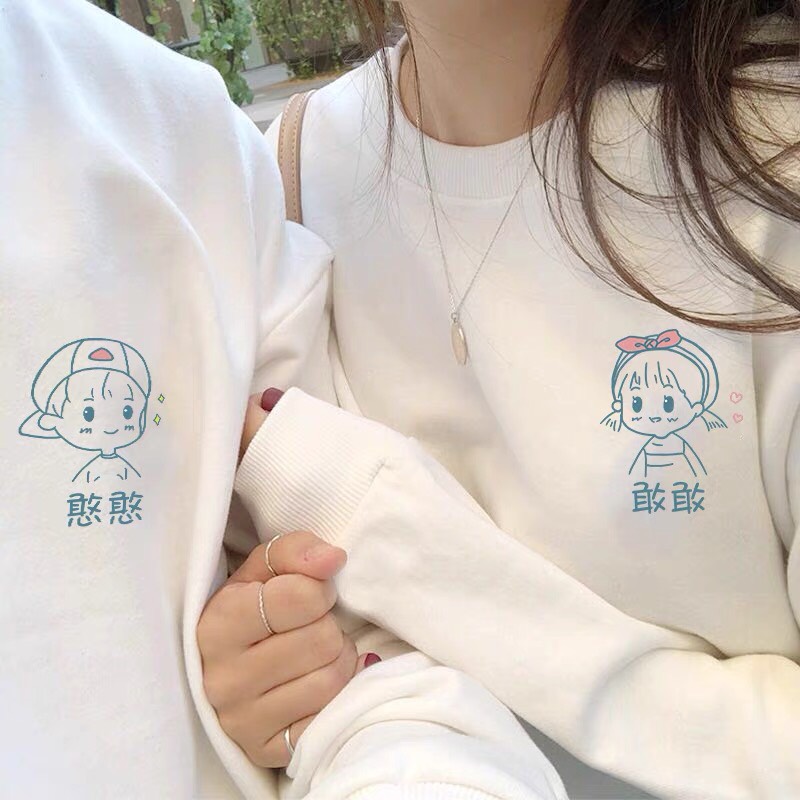SET ÁO ĐÔI SWEATER NAM NỮ IN HÌNH DỄ THƯƠNG