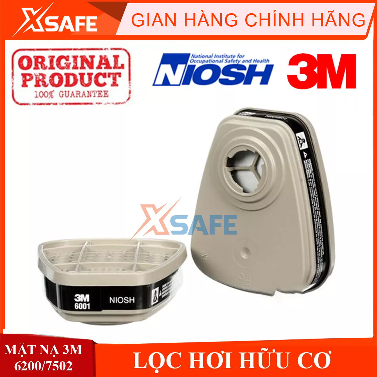 PHIN LỌC 3M 6001 LỌC HƠI HỮU CƠ VI KHUẨN ( CHƯA BAO GỒM MẶT NẠ )