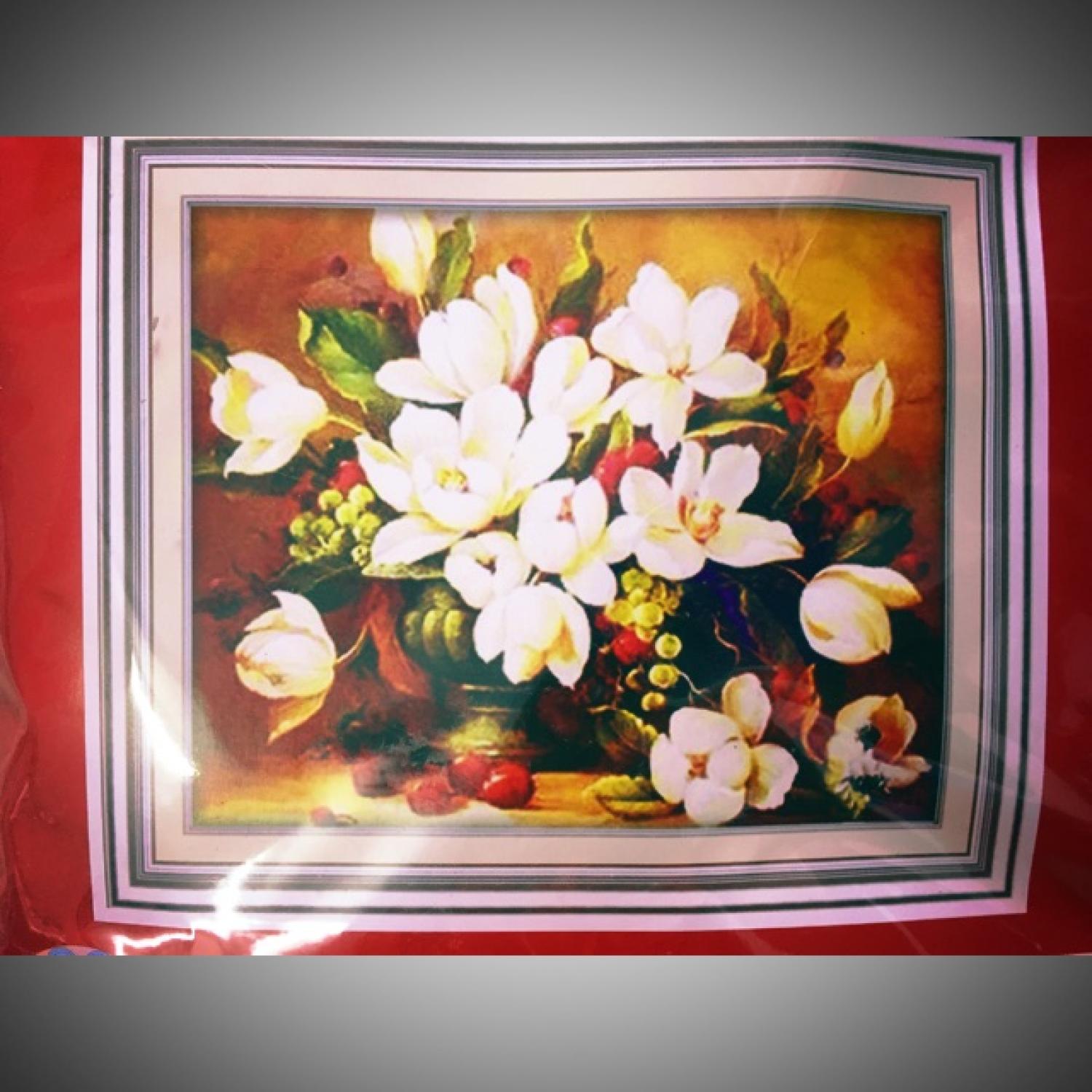 Tranh thêu chữ thập binh hoa a240 thêu kín , kt 55x45cm