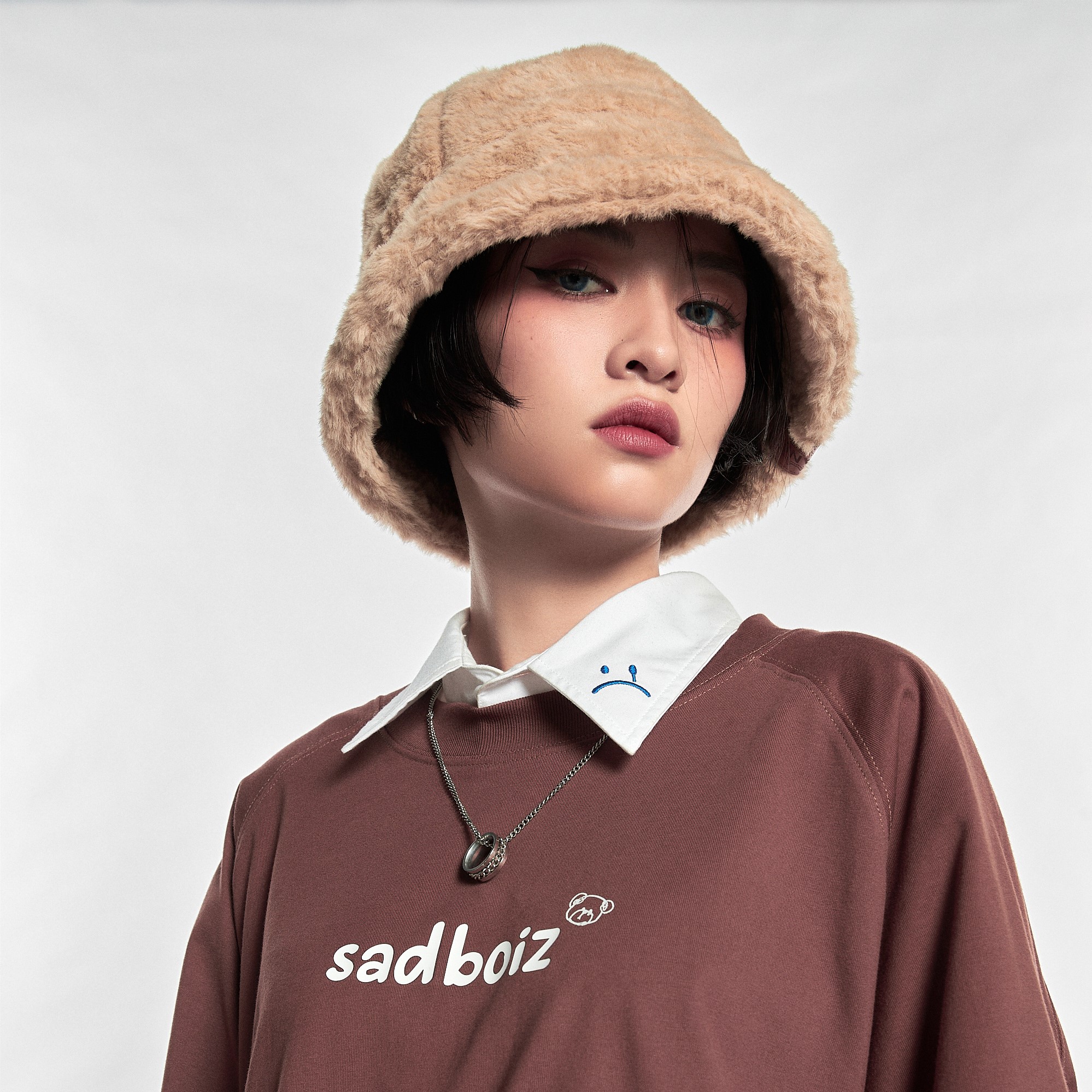 Áo thun SADBOIZ Teddycry Typo Brown