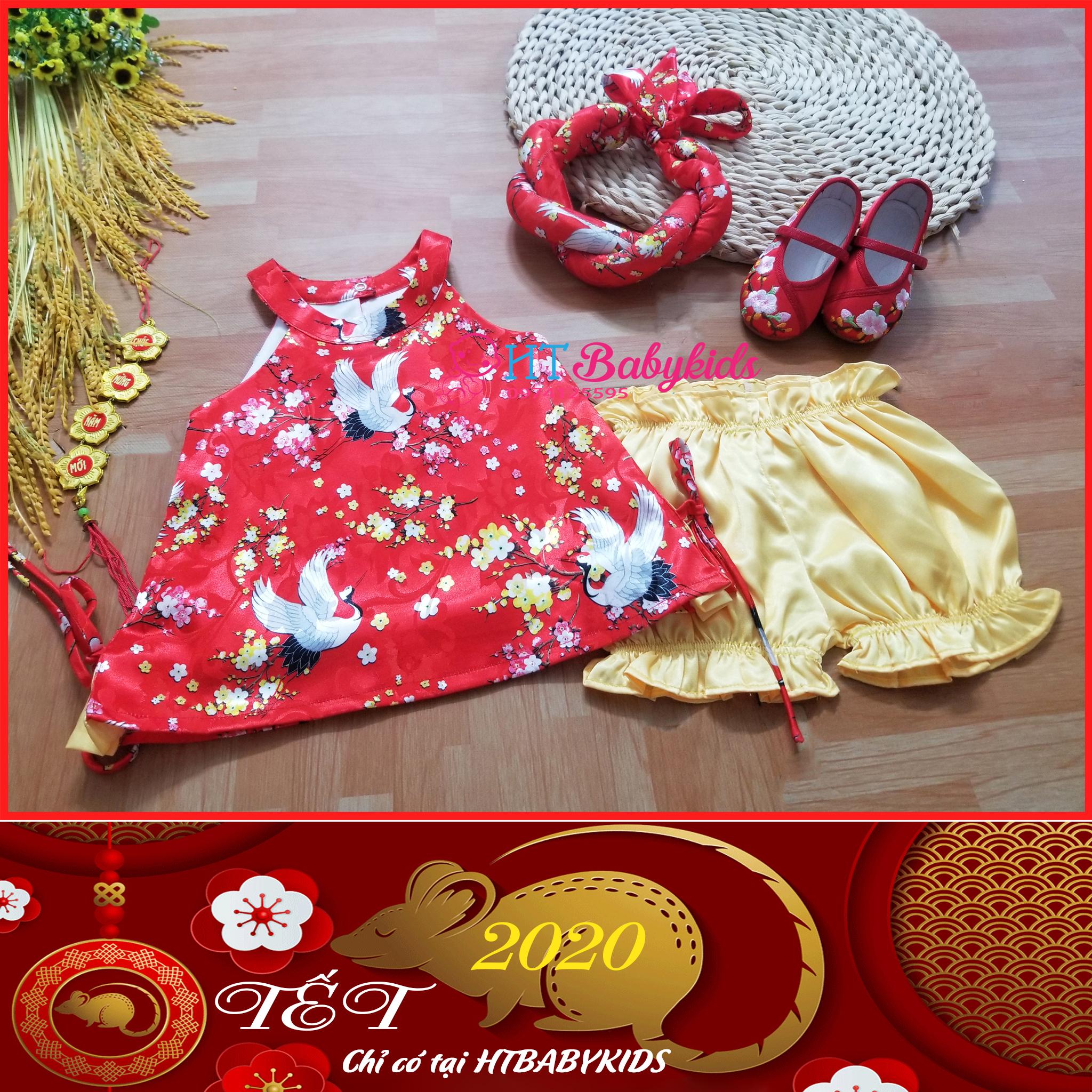 Set Yếm Gấm Cho Bé Gái Tết
