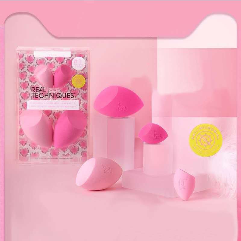 Set 4 mút hồng trái tim RT Real Techniques 4 miracle complexion sponges