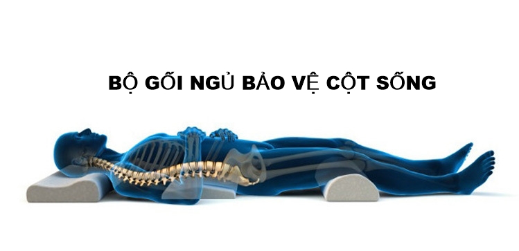 [HCM]Bộ 3 gối bảo vệ cột sống cổ gối kê thắt lưng và gối kê chân khi ngủ - dành cho người đau thoái hóa cột sống cổ và thắt lưng