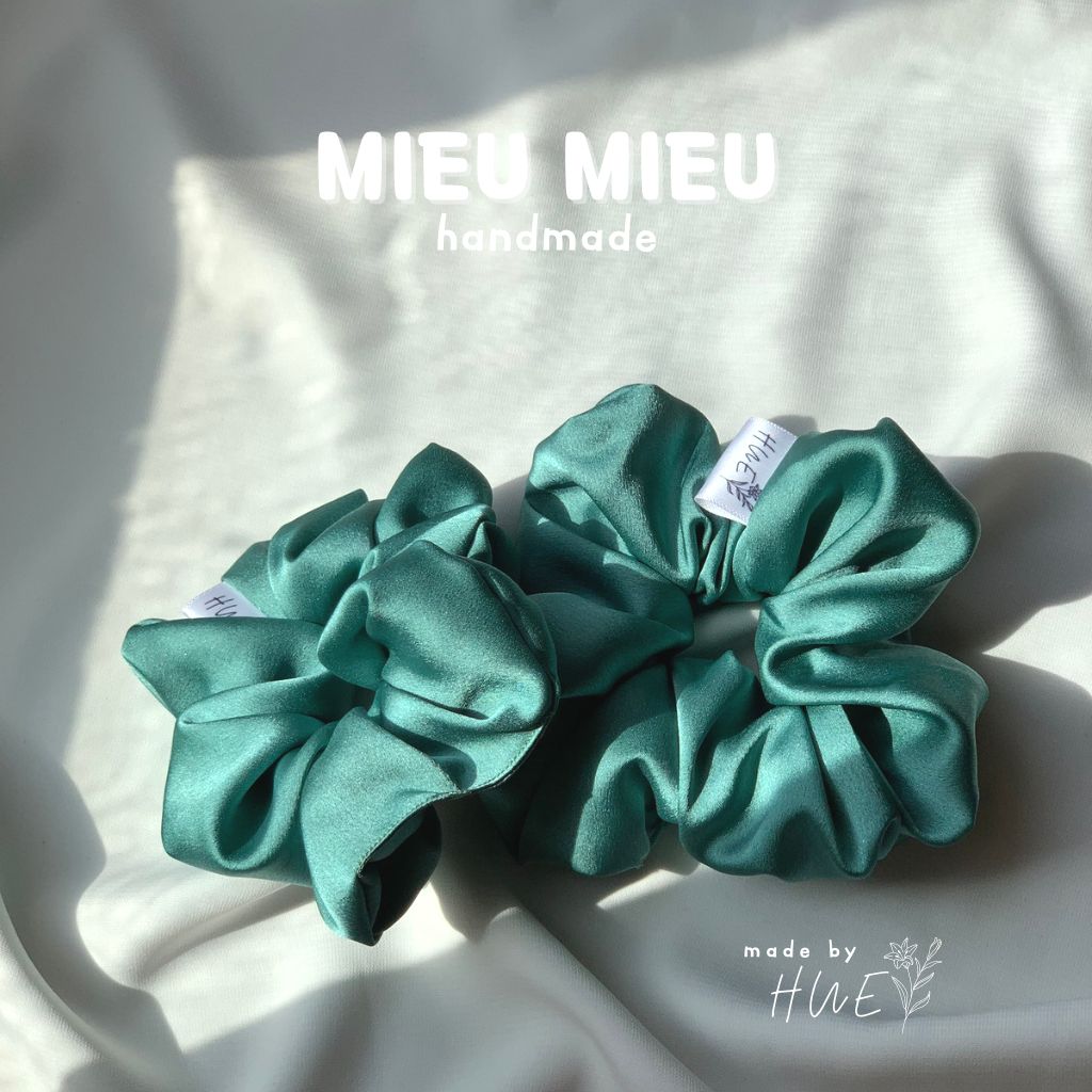 Cột tóc scrunchies handmade chất liệu lụa mềm mịn chun co giãn bảo vệ tóc S1011