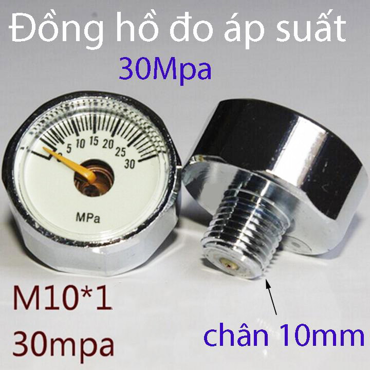 Đồng hồ đo áp suất khí nén 30mpa chân 10, có phản quang, đồng hồ áp ( Trắng ), bơm cao áp, van cứu hỏa, ti bơm, ống bơm, dây bơm, ron, roan, doang, van nạp, vít xả...