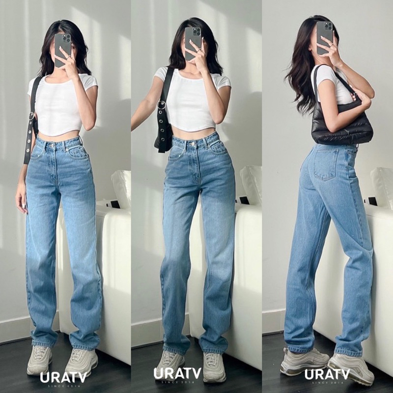 [ẢNH THẬT-CÓ SẴN] Suông jean trơn dài basic uratv