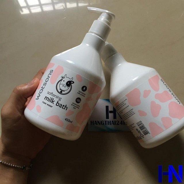 [HCM]Sữa tắm trắng da Bò Watsons Milk Bath 450ml Thái lan (màu Xanh)