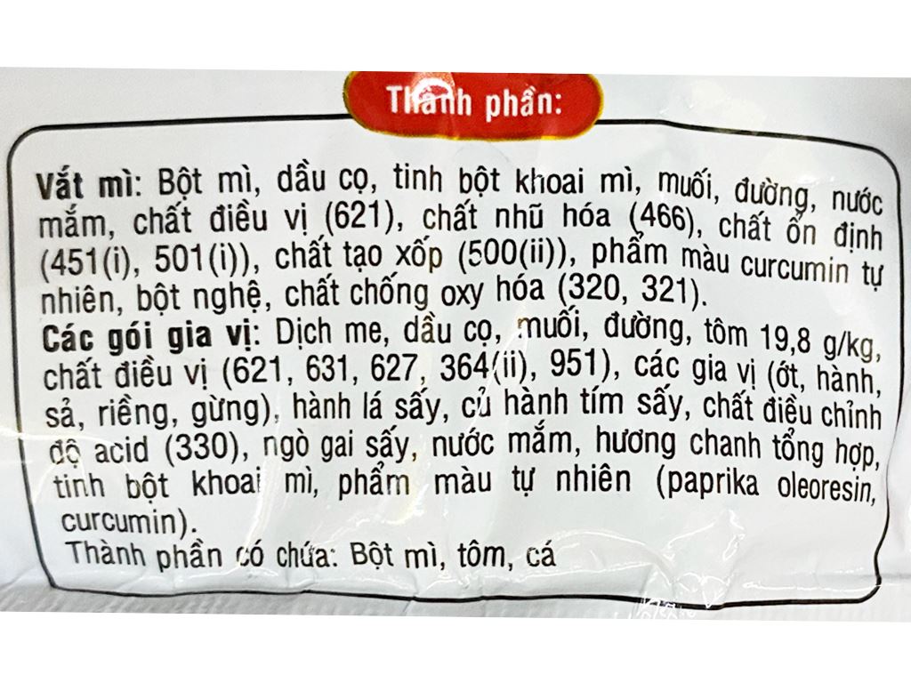Mì Lẩu Thái tôm gói 80g