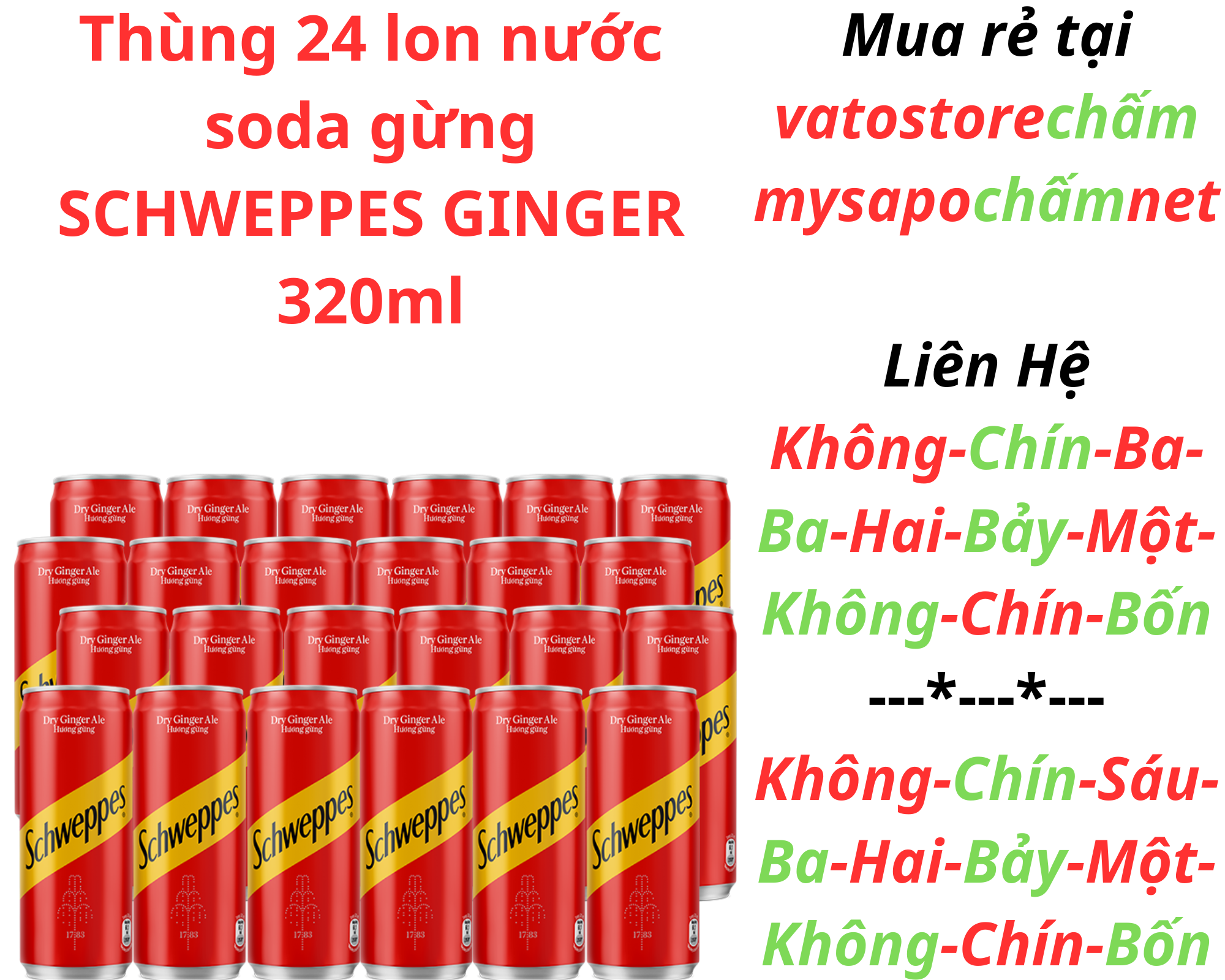 Nước soda SCHWEPPES ginger hương gừng lon 320ml
