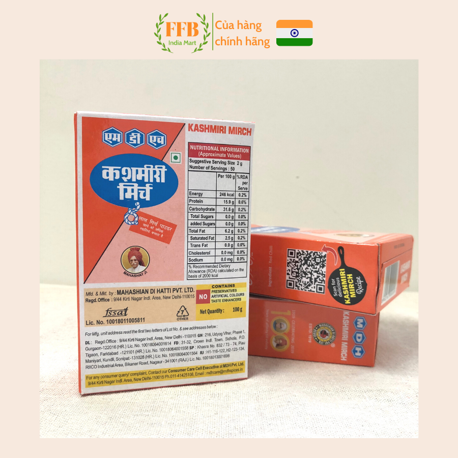 Bột ớt Ấn Độ MDH Kashmiri, 100g