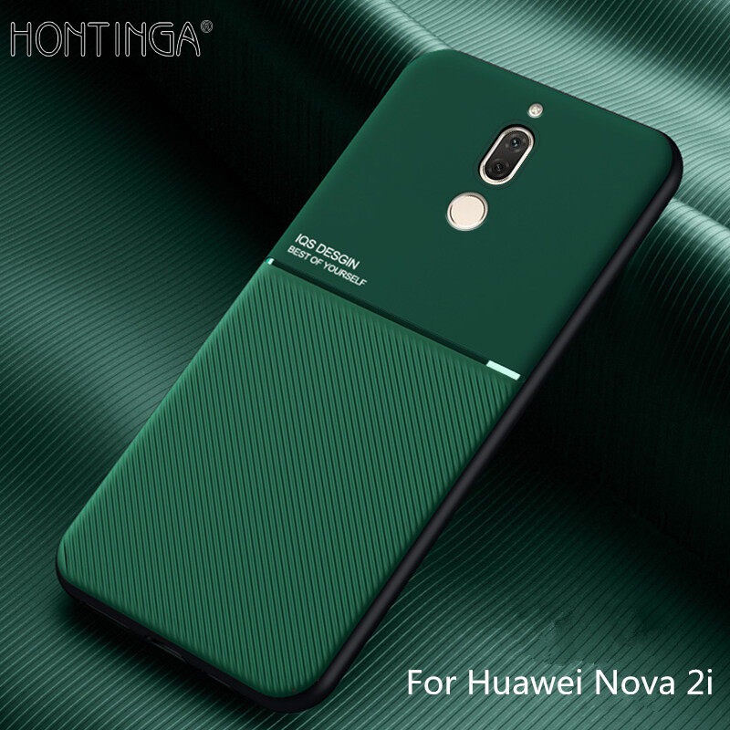 Hontinga For Huawei Nova 2i Mate 20 lite Case Slim Leather Texture Casing Fahion Slim Matte Protective Phone Case Cove Shockproof Cases Coque Handphone Case