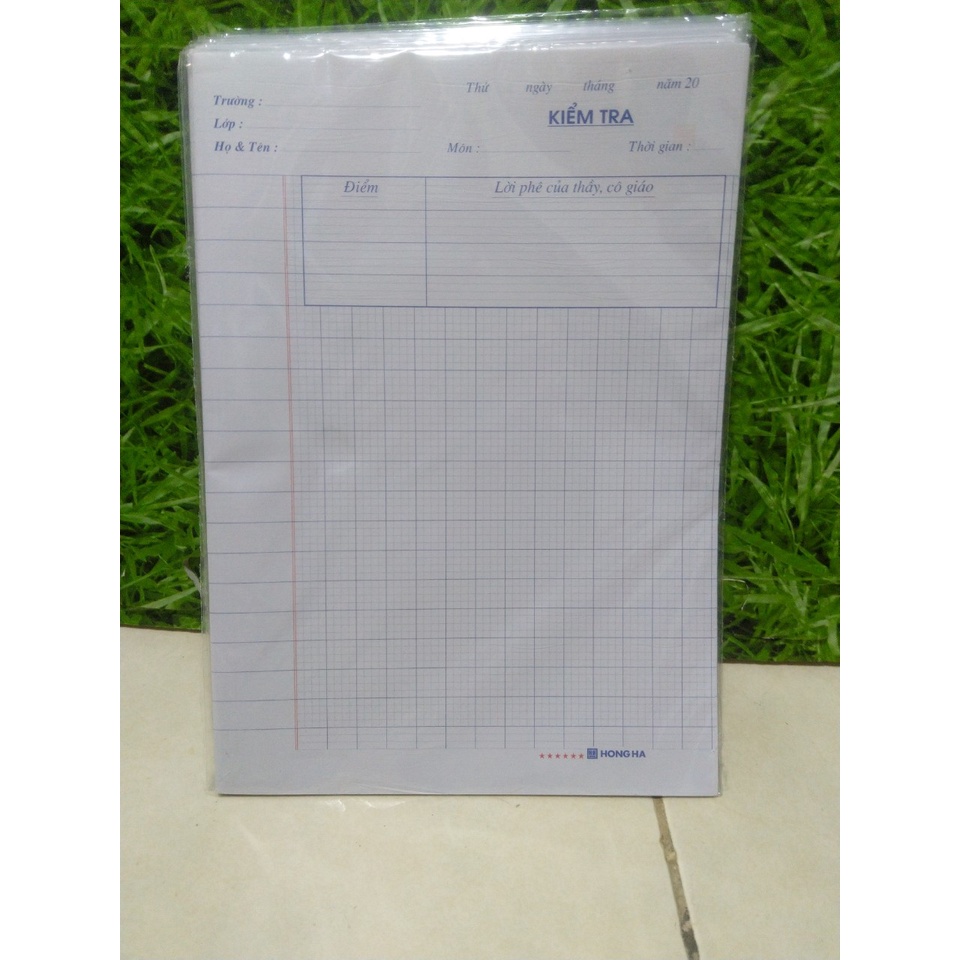 2 Tập (12 Tờ Đôi) Giấy Kiểm Tra Cấp 1 Hồng Hà 4891