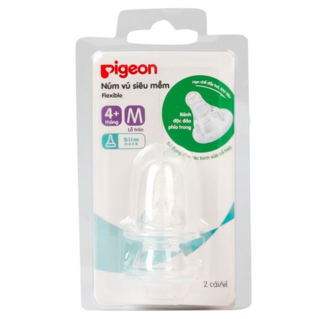 Núm ti bình Pigeon cổ hẹp hàng khẩu đủ size S/M/L/Y Cắt,