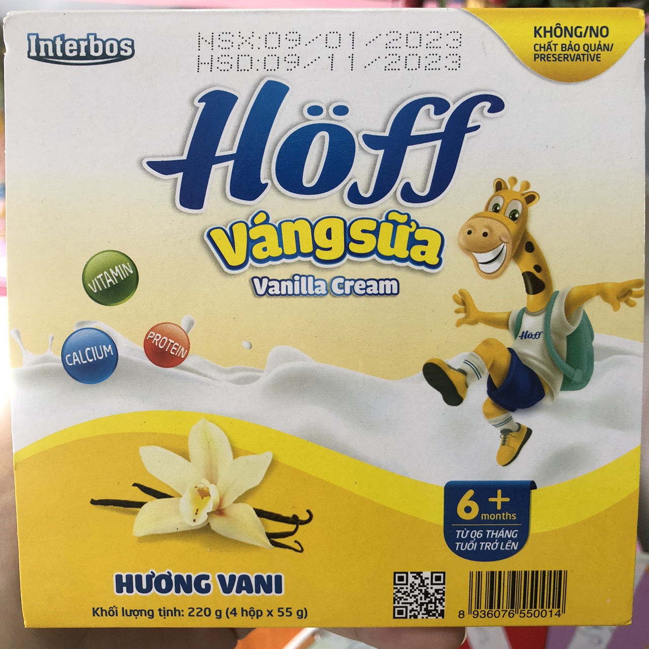 Váng Sữa HOFF Cho Bé 6+ 4 Vị (HẠT ÓC CHÓ,VANILLA ,SỮA NON,HẠT DẺ)