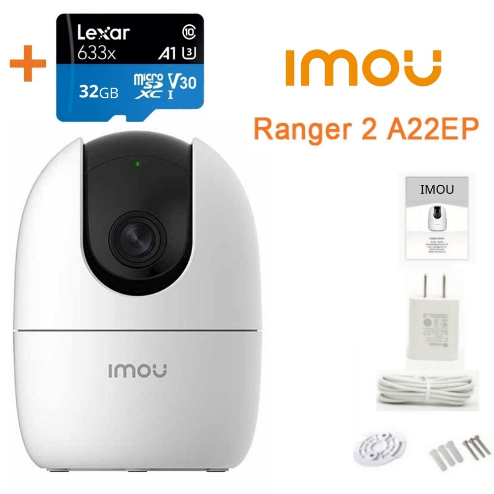 IMOU WiFi A22 722ep Ranger 2 full HD 360 degree rotating two way conversation motion warning human detection-24 months warranty-360 degree WiFi camera, ishou Ranger 2 camera, mini wireless WiFi camera