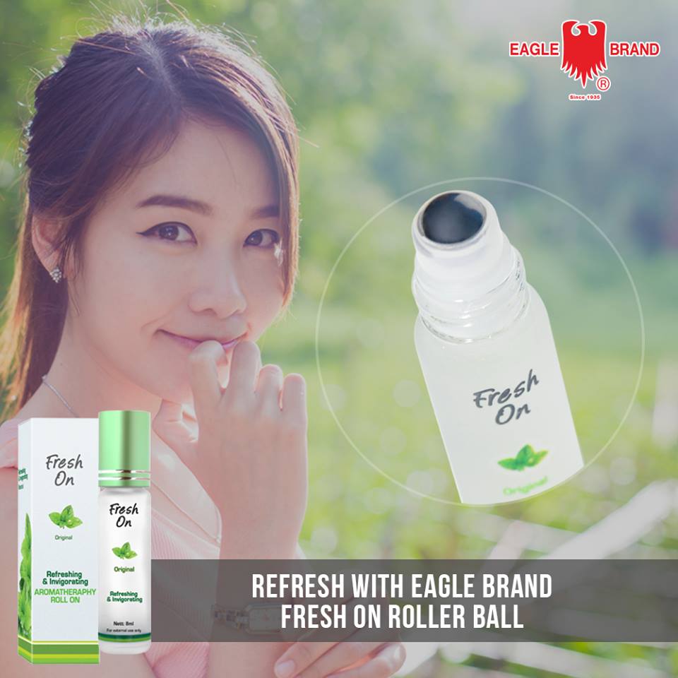 Dầu gió Con Ó thảo dược Singapore Fresh On chai lăn 8ml