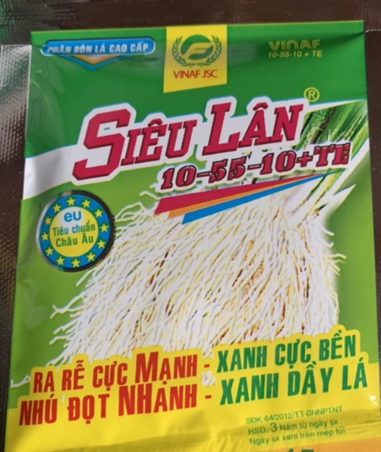 Phân bón siêu lân 10-55-10 kích rễ, làm dày lá