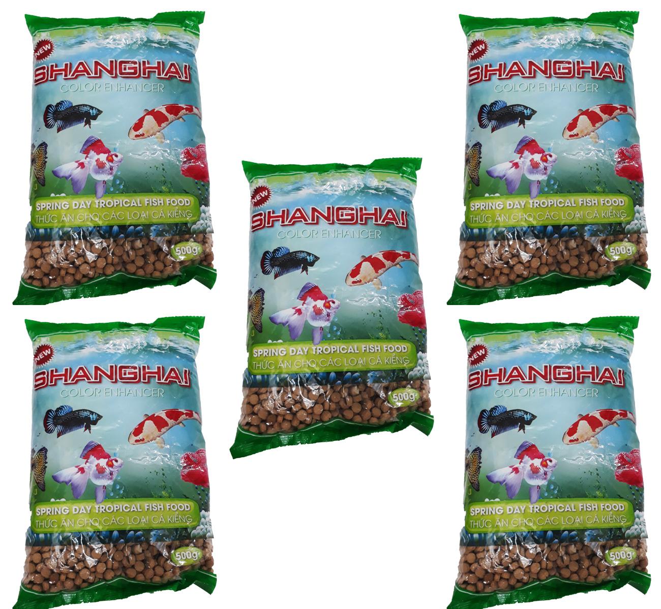 Combo 5 Gói Thức Ăn Cá ShangHai Viên Lớn 500g - Cám Cá Cảnh