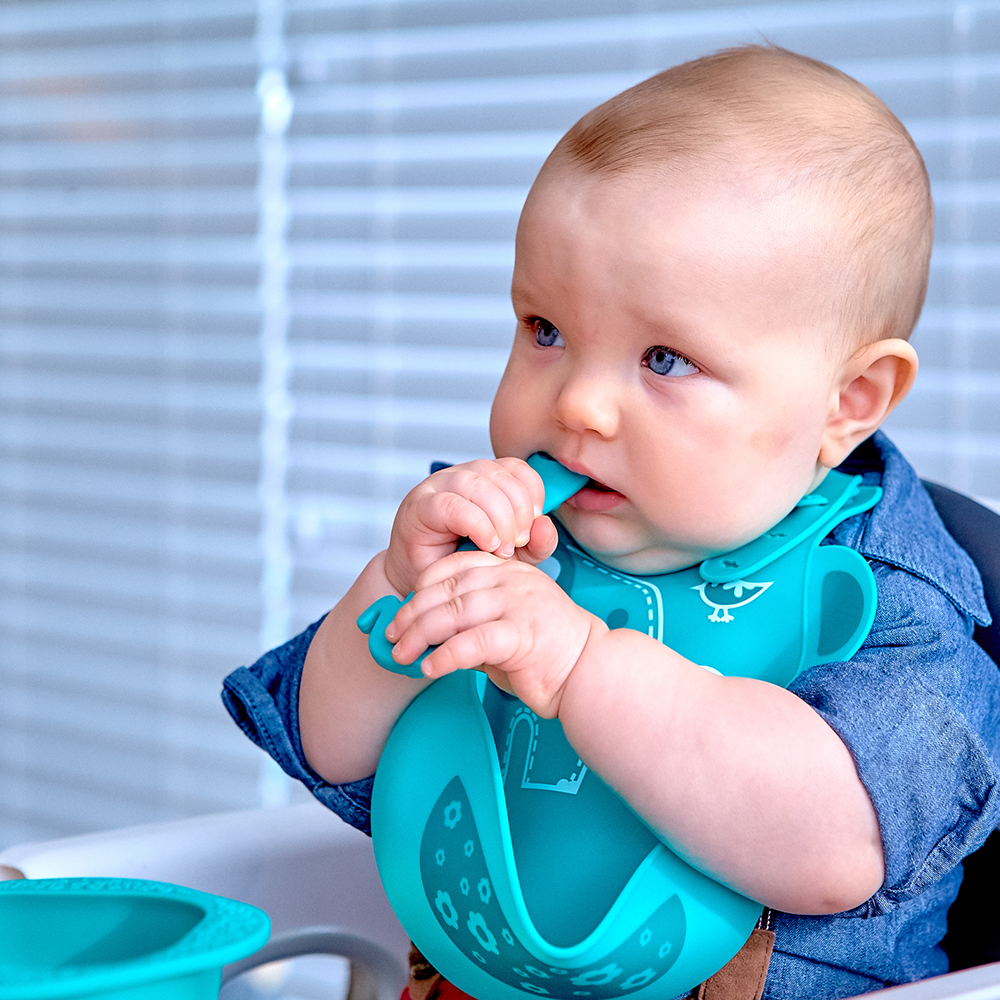 Bộ đồ dùng ăn dặm silicon Baby Marcus & Marcus, cho bé từ 6 tháng - Ollie