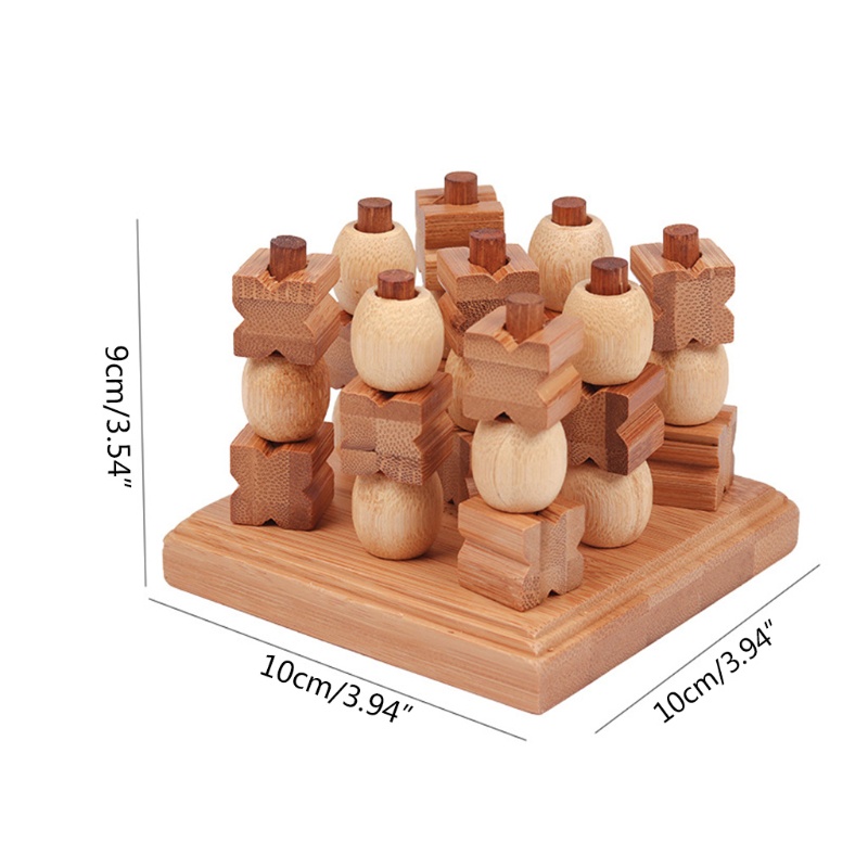 Bộ Đồ Chơi Cờ Tic-Tac-Toe 3d Bằng Gỗ Cho Bé