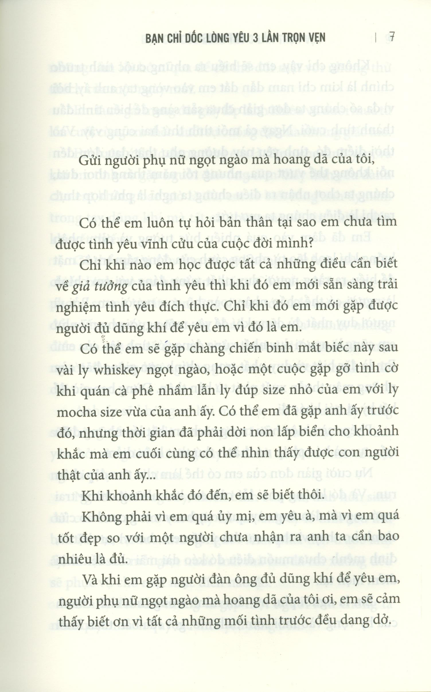 Bạn Chỉ Dốc Lòng Yêu Ba Lần Trọn Vẹn